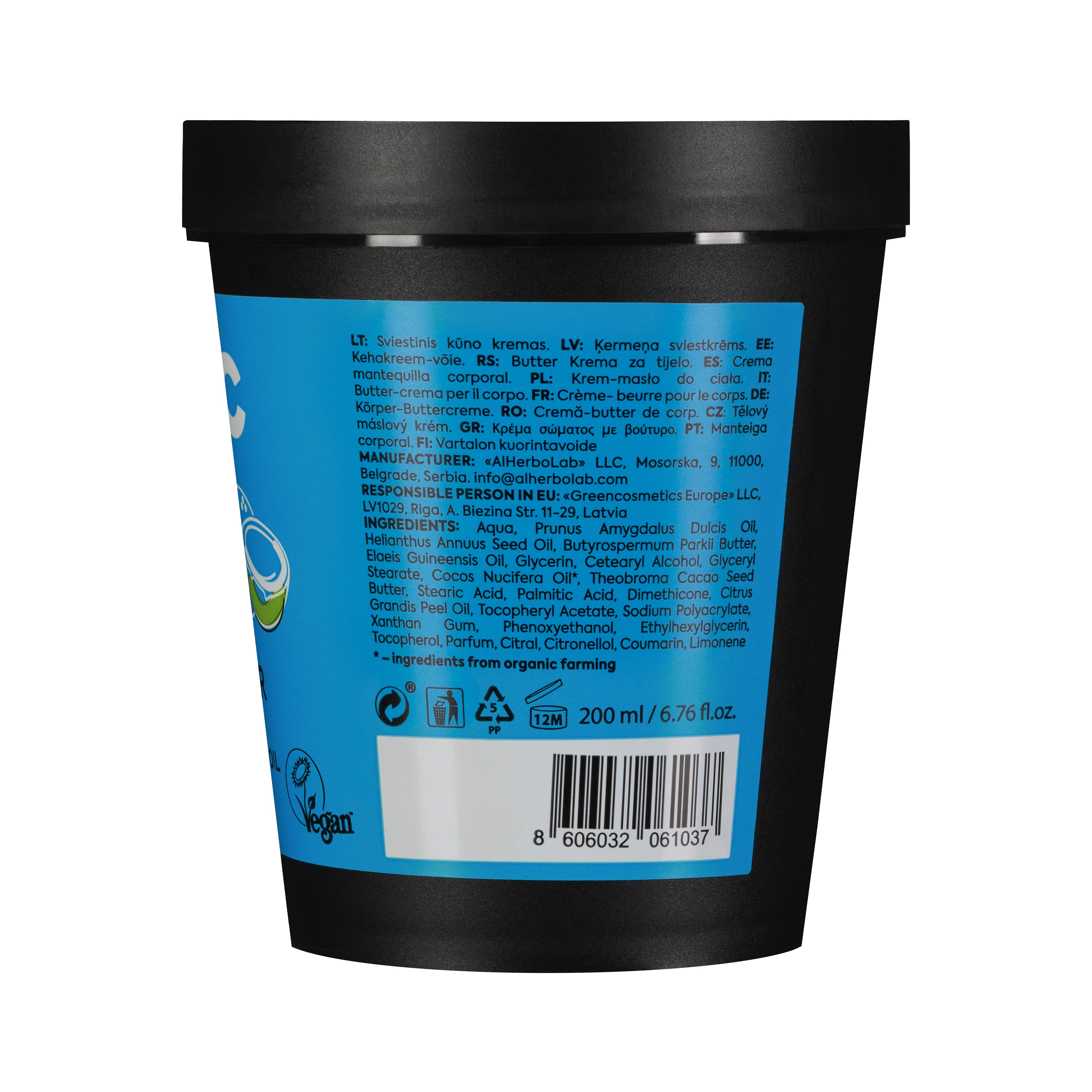 Organic Mimi, Body Butter Restoring Coconut & Grapefruit, 200 ml