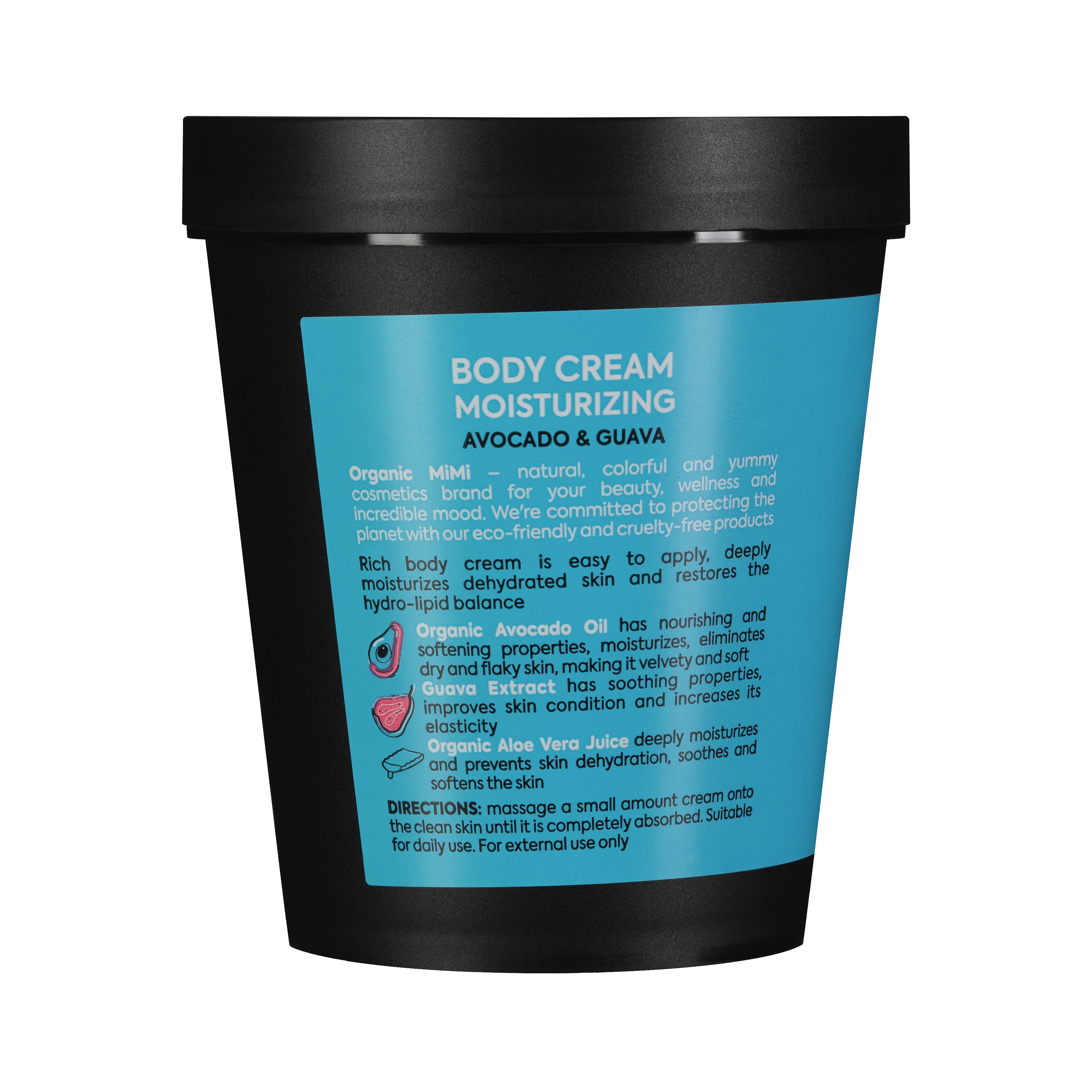 Organic Mimi, Body Cream Moisturizing Avocado & Guava, 200 ml