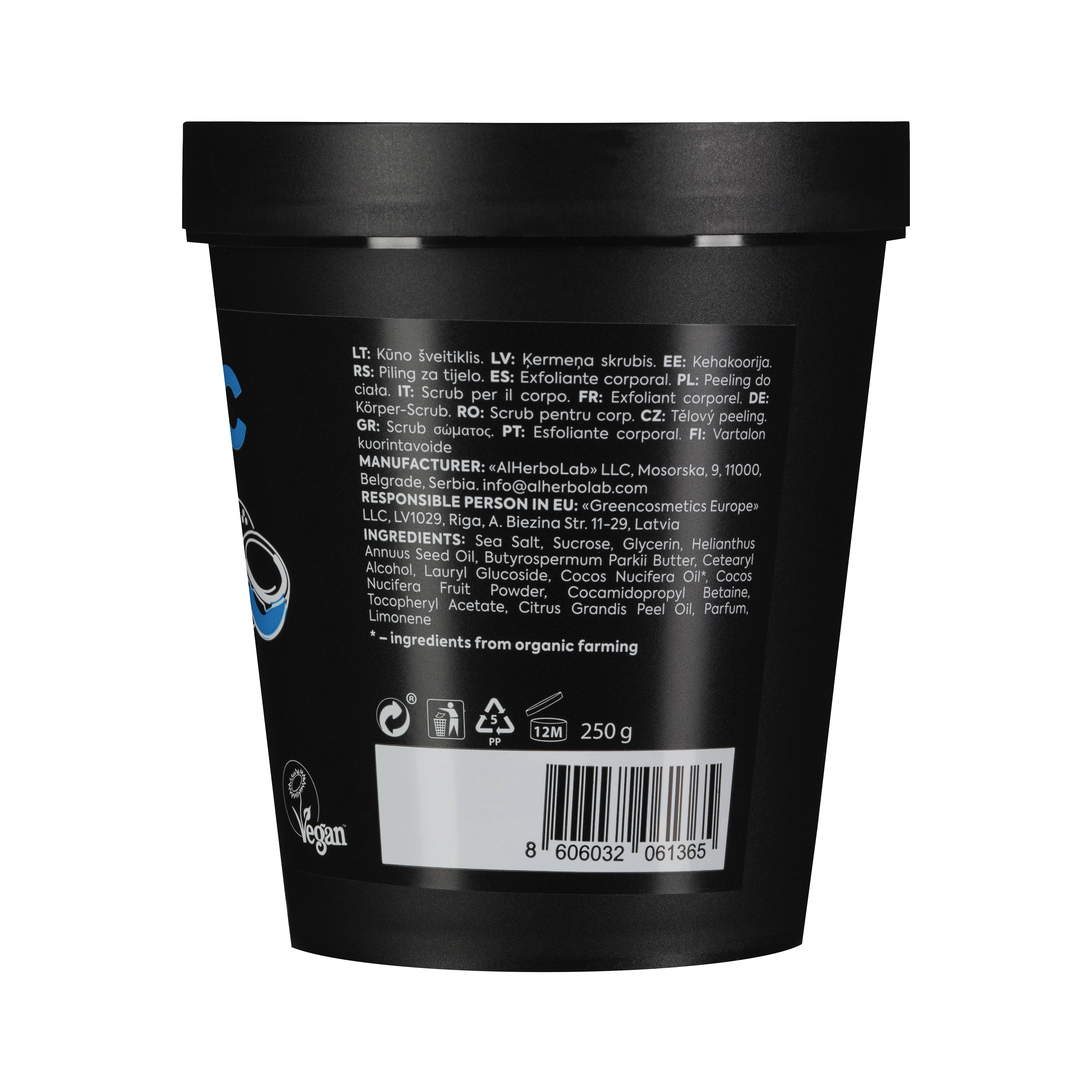 Organic Mimi, Body Scrub Restoring Cocount & Grapefruit, 250 g