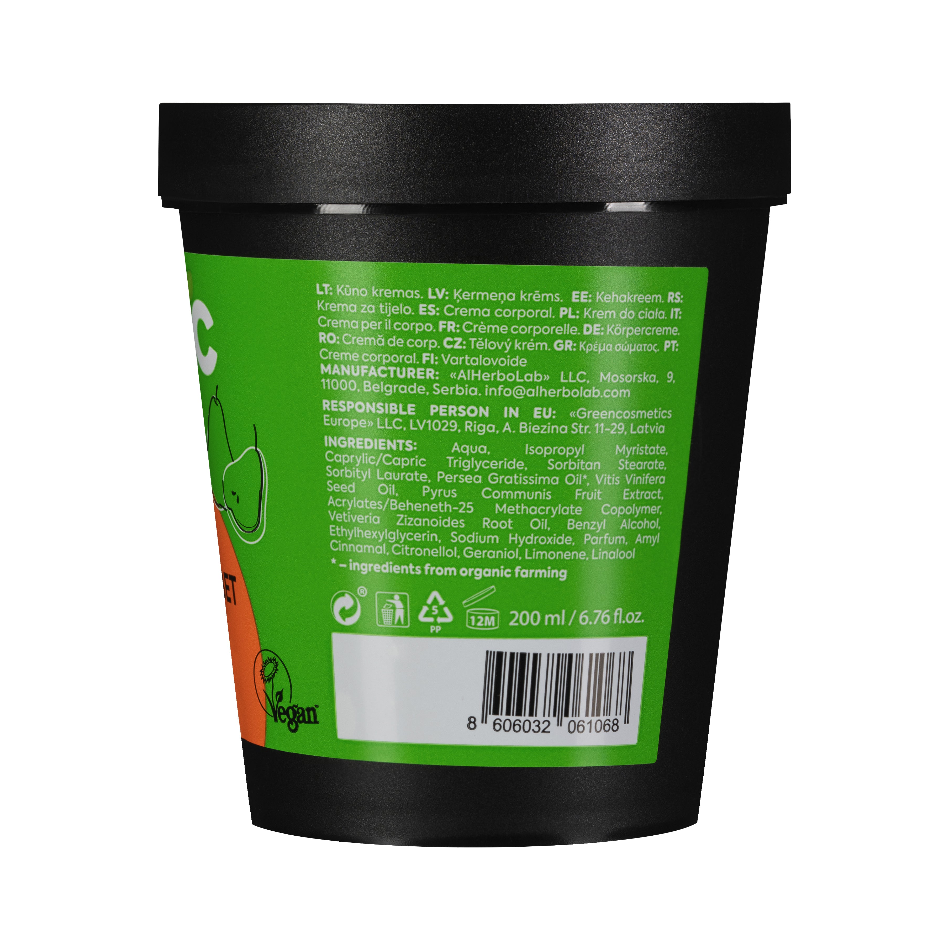 Organic Mimi, Body Sorbet Hydrating Avocado & Pear, 200 ml